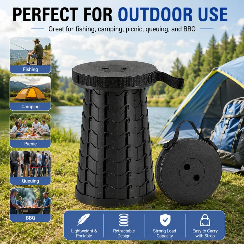 Foldable FishingChair PortableLightweight with Carry Bag for Camping OutdoorComfort Durable Support Camping Chairs Folding Chair