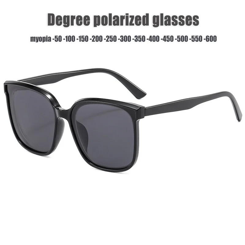 

2022 Square Myopia Sunglasses for Men Fashion Oversized Shades Eyewear Women Vintage Driving Eyeglasses with Diopter 0 To -6.0
