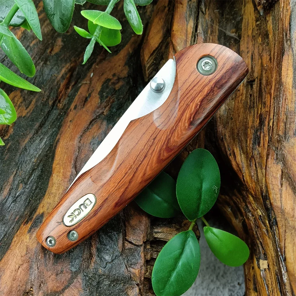 BK 269 Folding Pocket Knife 440C Blade Wood Handle High Quality Outdoor EDC Survival Camping Hiking Hunting Tool 2