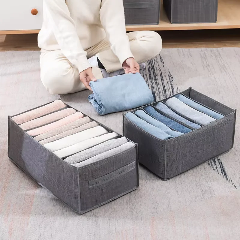 Grey 9 Grid Storage Box Space Saving Wardrobe Storage
