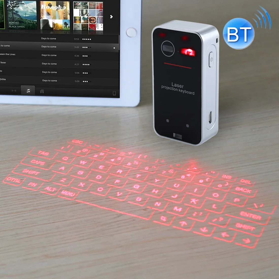 Teclado inalámbrico de proyección láser Virtual USB portátil, Bluetooth con  función de ratón y gesto, para computadora, Iphone Pad - AliExpress