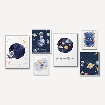 Astronaut Space Canvas Wall Art 1