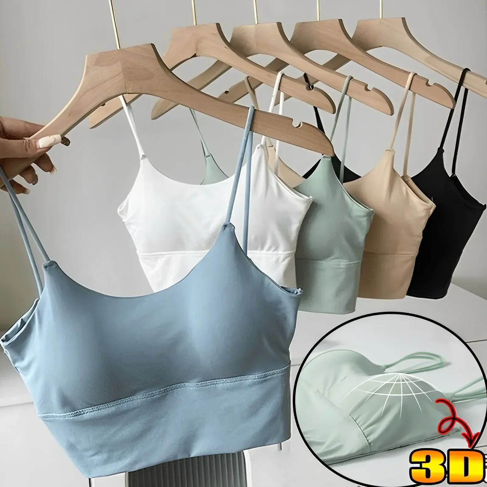 

Seamless Tube Camisole Wireless Padded Tank Silk Vest Crop Bralette Sexy Sports Top Underwear S Bra Ice Women New Solid