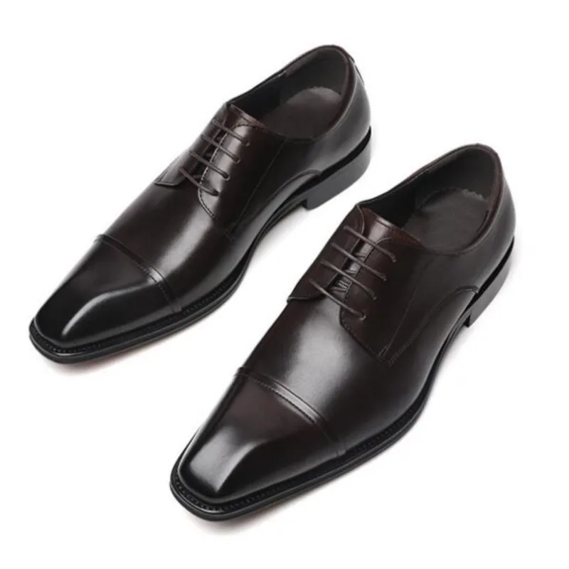 Men's classic Oxford Leather shoes Square toe leather shoes men's business dress D439