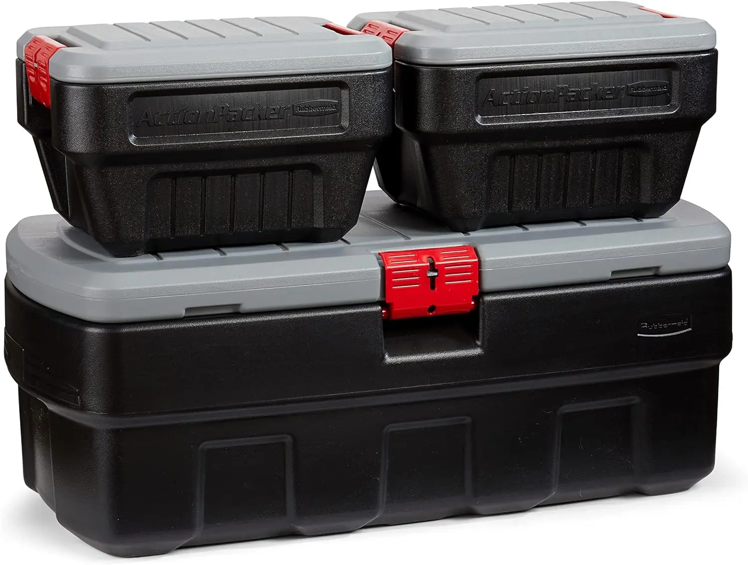 

Rubbermaid ActionPacker️ 48 Gal with 8 Gal Containers Nested, Lockable Storage Bins, Industrial, Rugged Storage Container