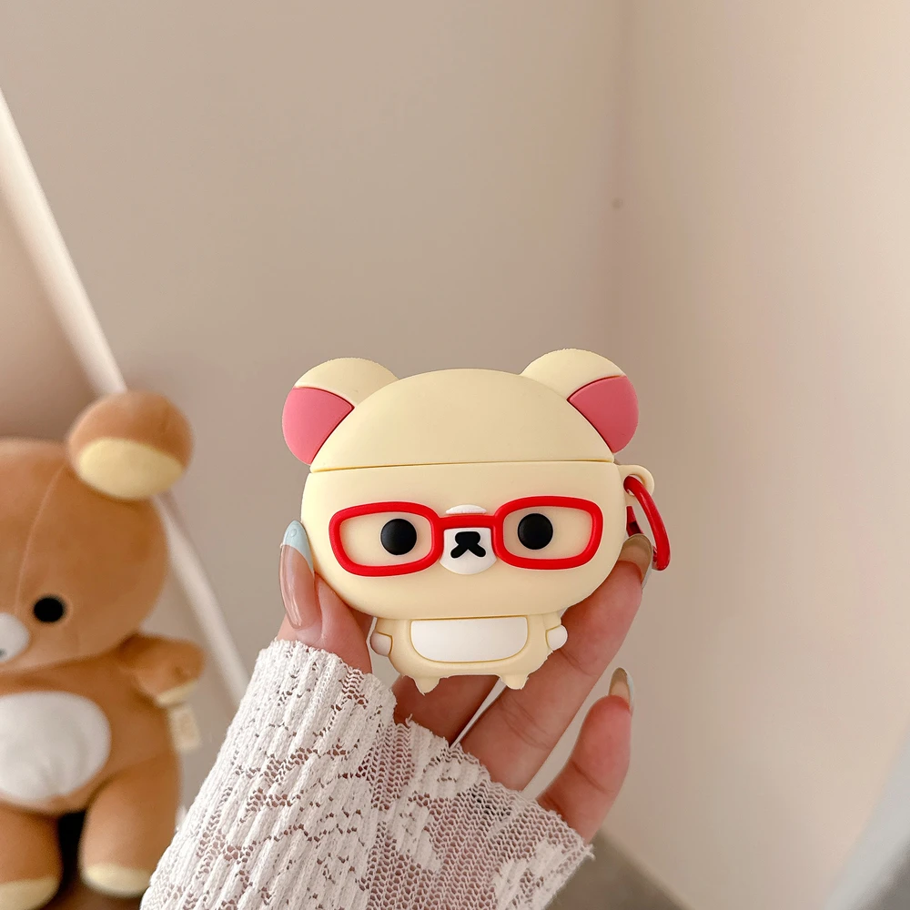 Adorable 3D Rilakkuma Bear Earphone Case - Protective Hard Cover