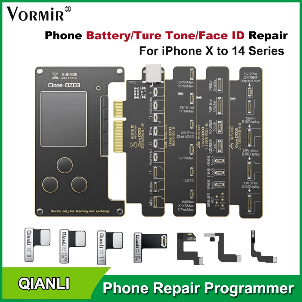 Qianli Mega-Idea Clone Dz03 Dot Matrix Projector Flex Cable Programmatore Senza Saldatura Per Iphone 8-14 Pro Max Face Id Repair Tools