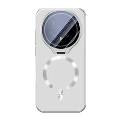 Magnetic Lens Protector Phone Case with Solid Color Design for Honor Magic8 (White)