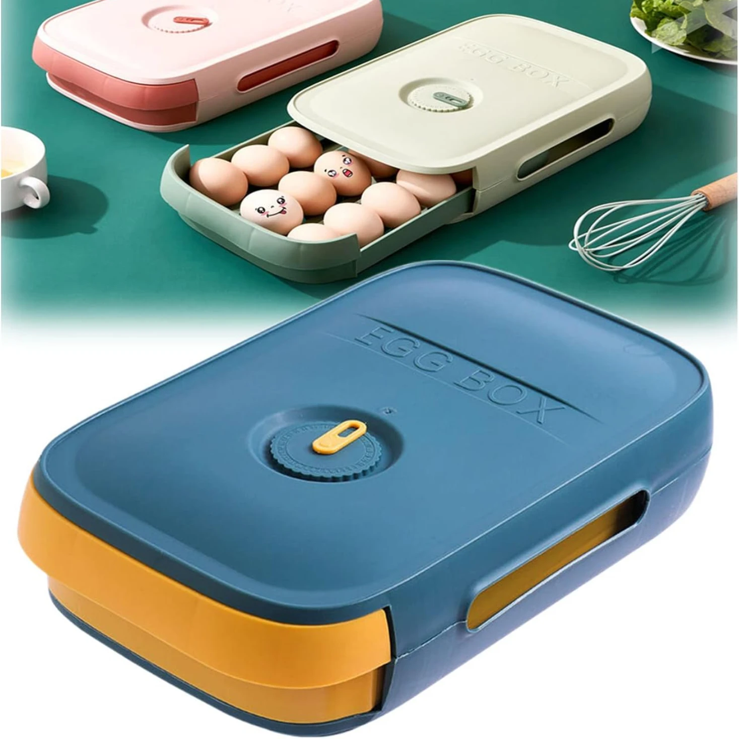 Drawer Type Egg Storage Box Egg Holder Refrigerator Kitchen Household Fresh Storage Box Cover