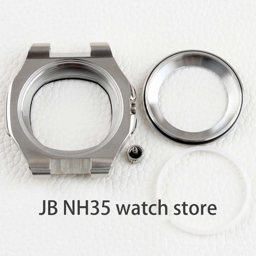 40mm Square Watch Case Sapphire Accessories for Nautilus Style Watches for NH35 NH36 NH38 movement Waterproof 316L steel Strap