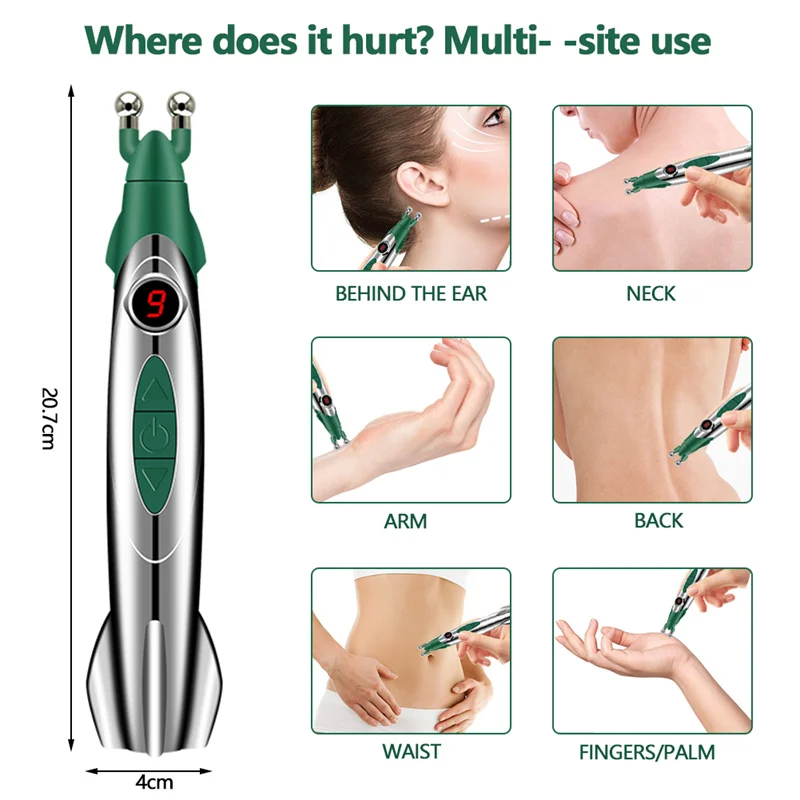 Meridian Electric Massage Acupuncture Pain Muscle Circulation Relief for Body Back Neck Electronic Therapy Meridian Energy Pen