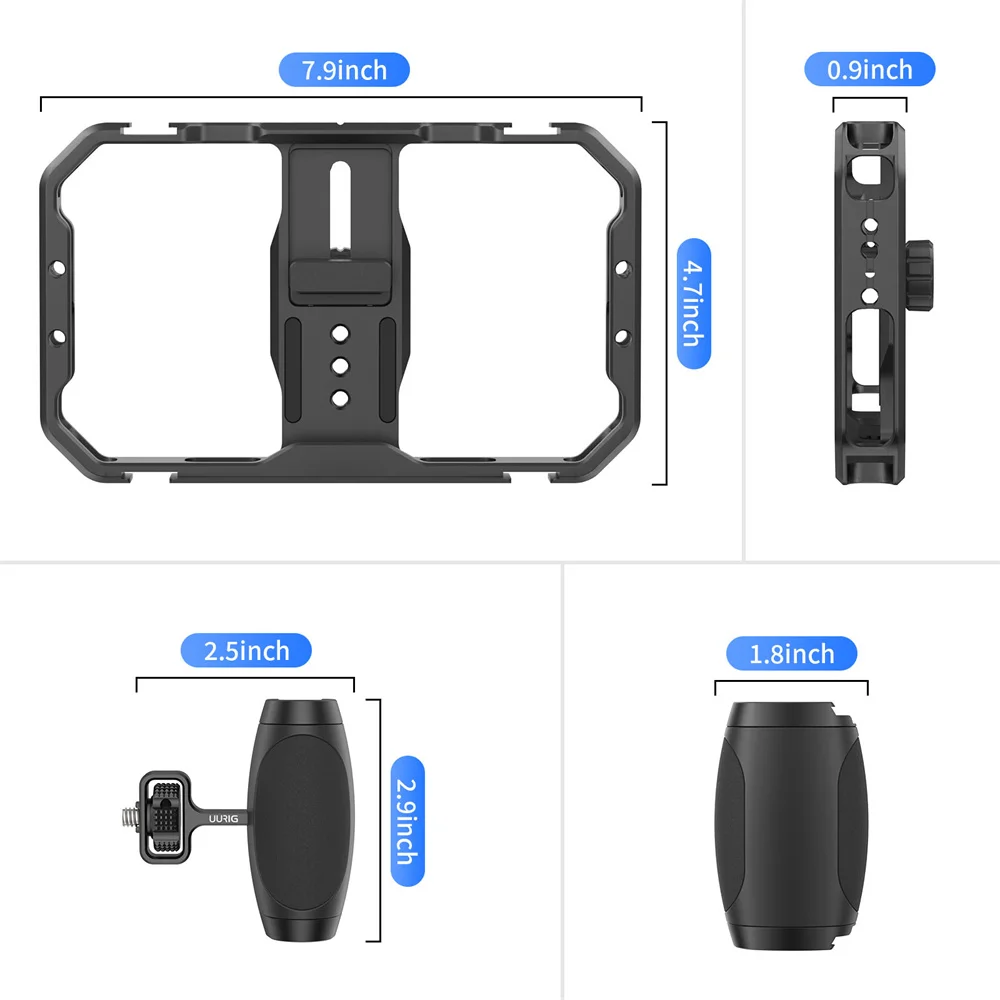 Universal Telefon Kamera Käfig Stabilisator mit Handgriff 1/4 Schraube Loch Telefon Halter für Smartphone Mic Füllen Licht Filmausrüstung Video