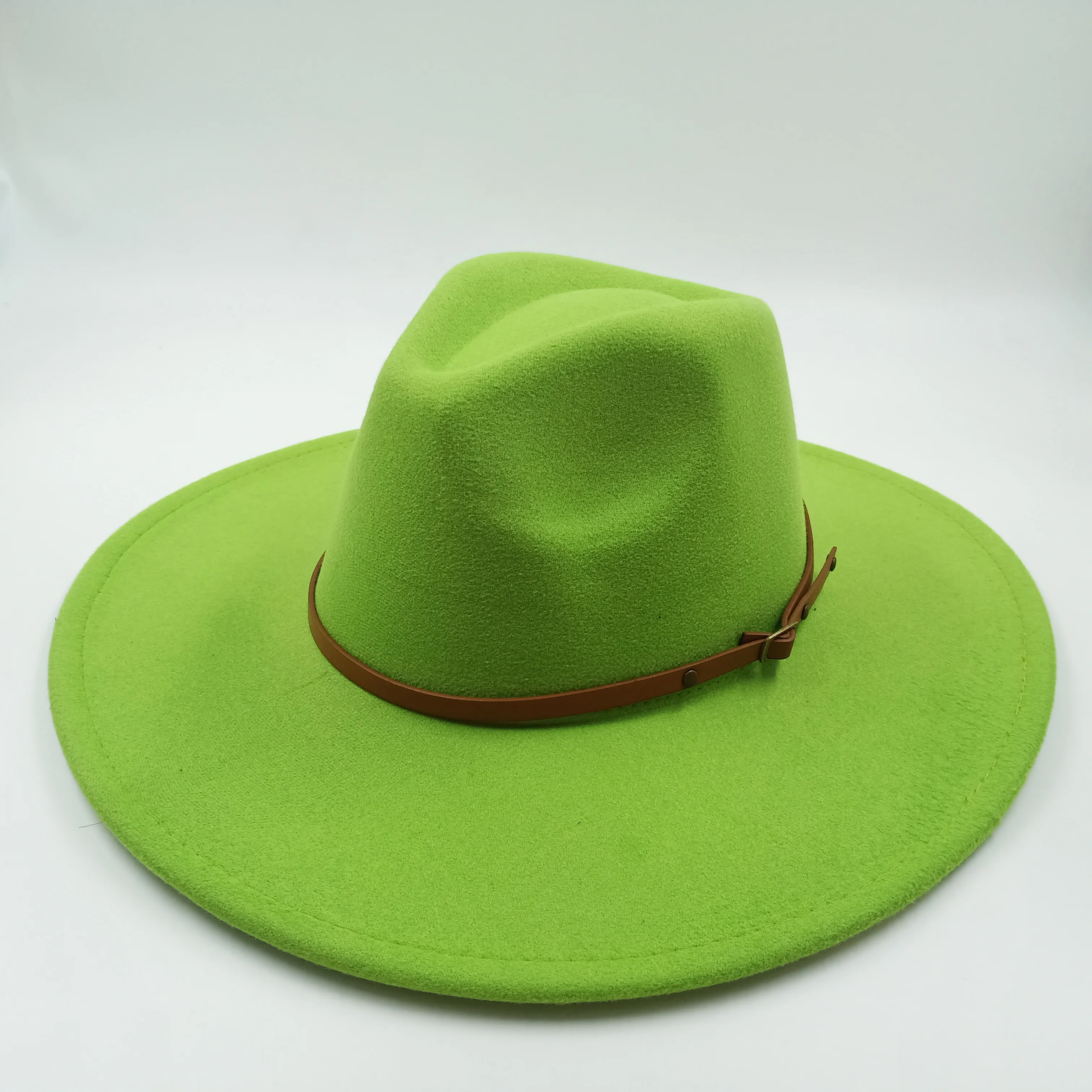 New color Fedora winter hat top concave-convex water drop 9.5cm brim male and female felt jazz watermelon red шляпа женская summer fedora