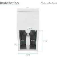 24" Length One Piece Toilet Dual Flush 1.1/1.6 GPF with Side Holes Glossy White Toilets Bathroom Items Folding Cleaning Parts 2