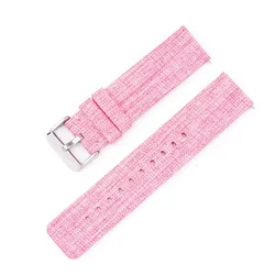 Durable Nylon Weave Canvas Smartwatch Strap, Multiple Widths - 22mm (Pink)