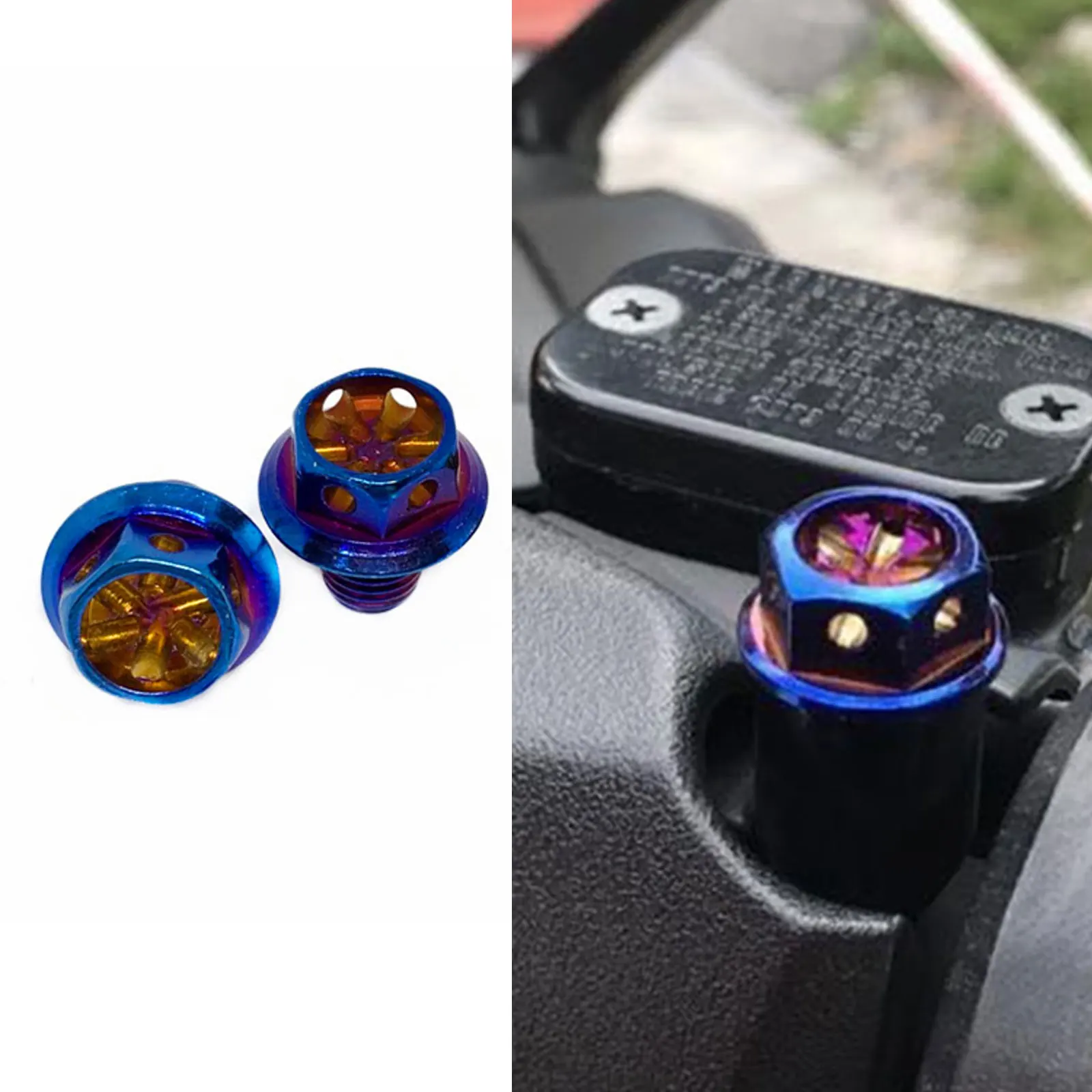 2 Pz Cnc M10 Vite Specchietto Laterale Dado Miror Laterale In Titanio Per Yamaha Honda Sym Y15 Lc135 Srl Y125Z Rs150 Wave Dash Ex5 Vf3I