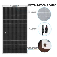 Panneau solaire flexible 105W 18.15V monocristallin PET, chargeur solaire portable pour camping, camping-car, bateau, hors réseau, balcon, système solaire Balkonkraftwerk, panneau solaire 12V 100W flexible 2