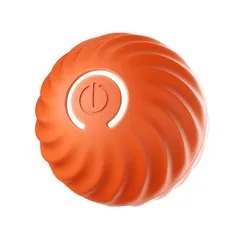 Interactive Rotating Pet Toy Ball - Smart USB-Powered Automatic Moving Chew Toy (Orange)