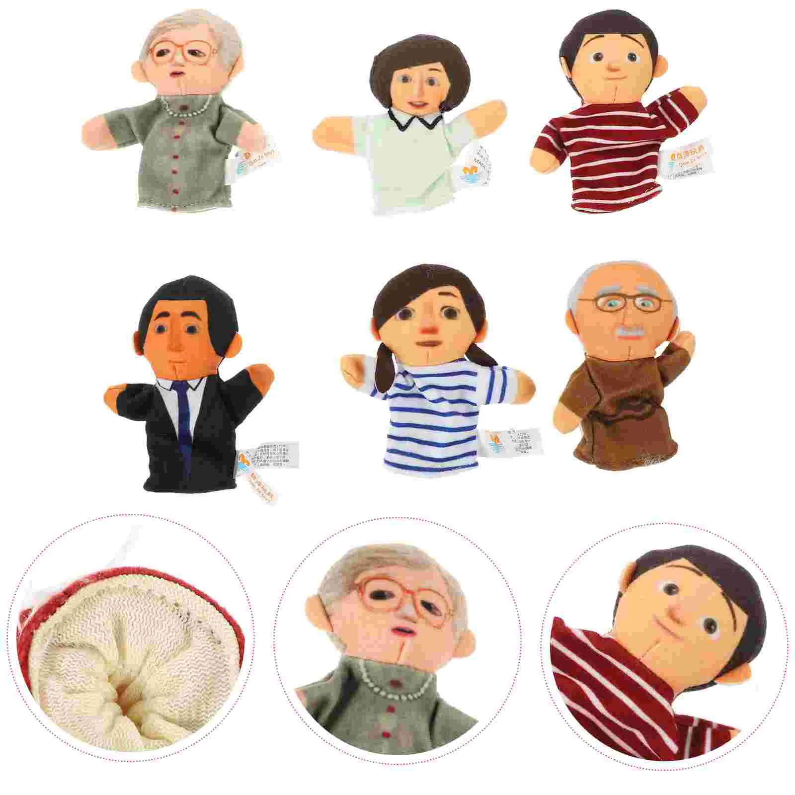 1 Set Family Finger Dolls Finger Puppets Family Model Toys Baby Comforting Toys