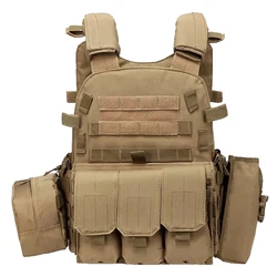 Elite Tactical MOLLE Camo Vest for Outdoor Combat and Hunting Activities (Brown)