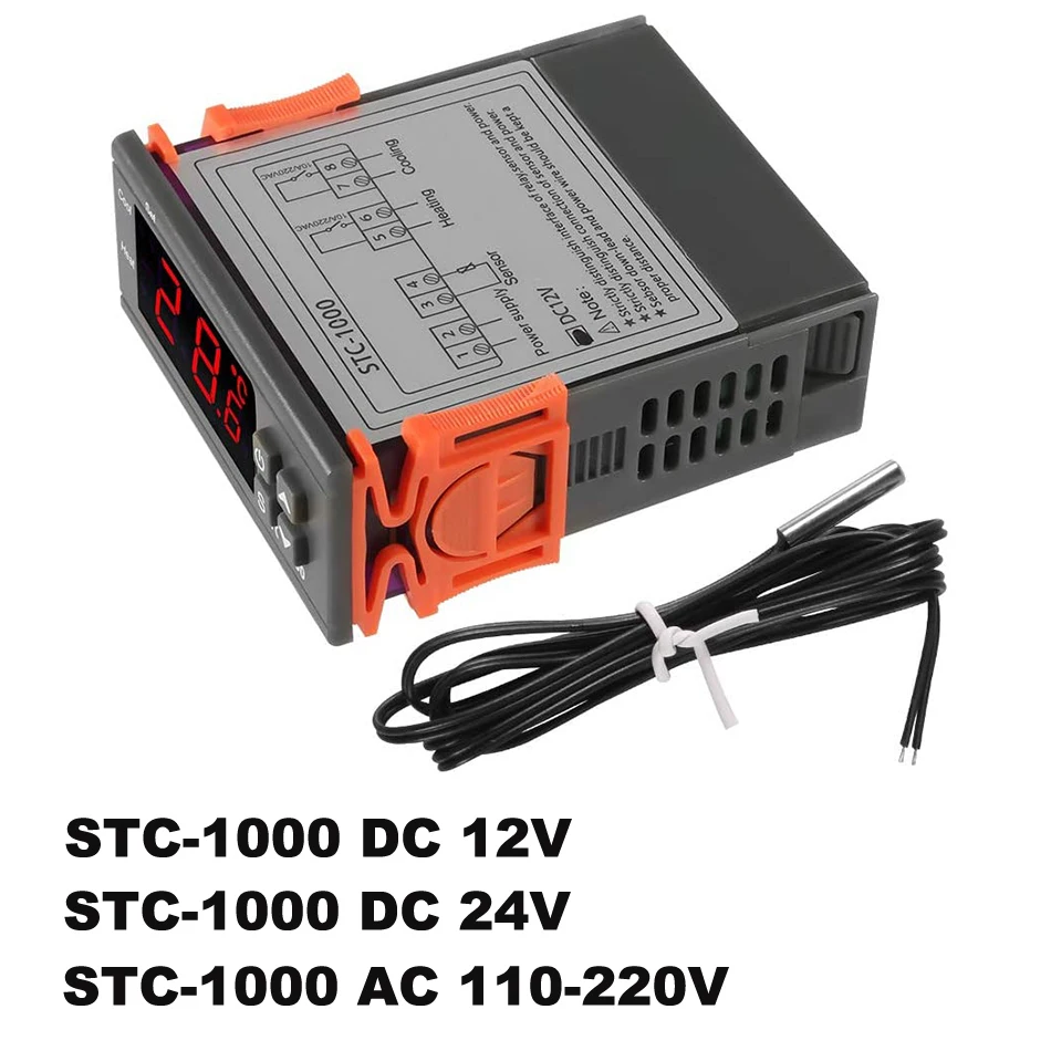 

STC-1000 Digital Temperature Controller LED Thermostat Thermoregulator Incubator 12V/24V/110V/220V Relay Heating Cooling