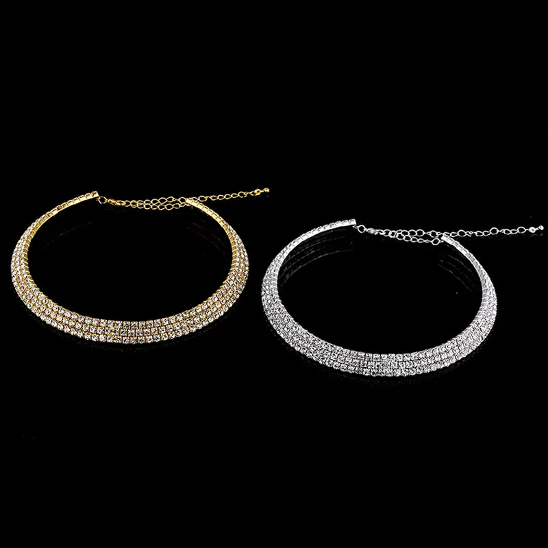 Women Metal Choker Necklace Bridal Wedding Jewelry