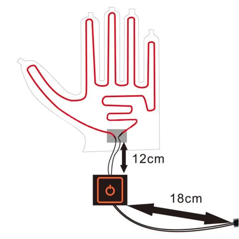 USB Heated Gloves Winter Warm Five-Finger Gloves Heating Pad Electric Heating Film Glove Sheet for Fishing Hunting electric hand warmer