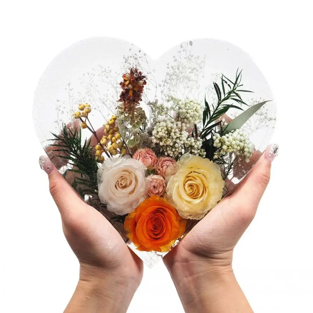 Large Silicone Molds Epoxy Resin Casting Mold Hexagon/Heart Shape Mould DIY Flower Preservation Craft Gift For Wedding Valentine