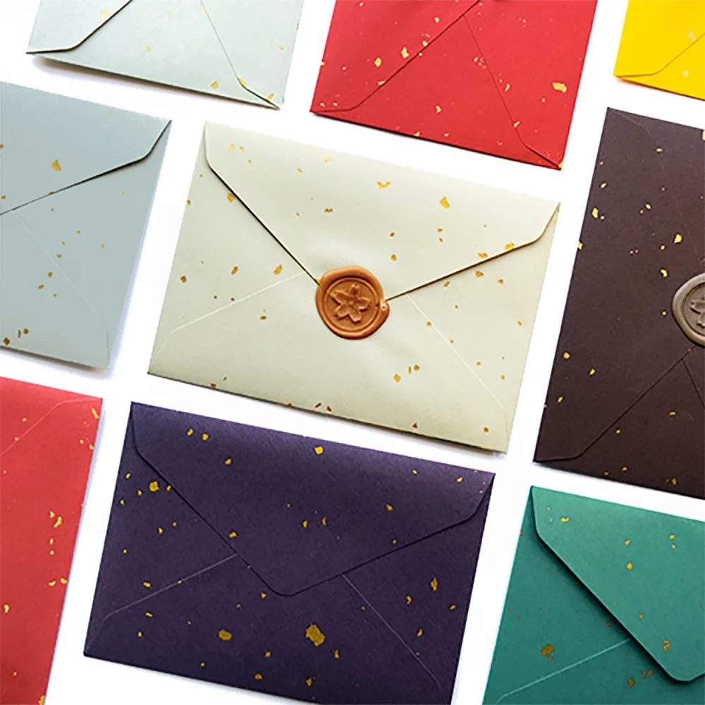 

20pcs/set Vintage Triangle small colored paper envelopes wedding invitation envelope /gilt envelope/9 color