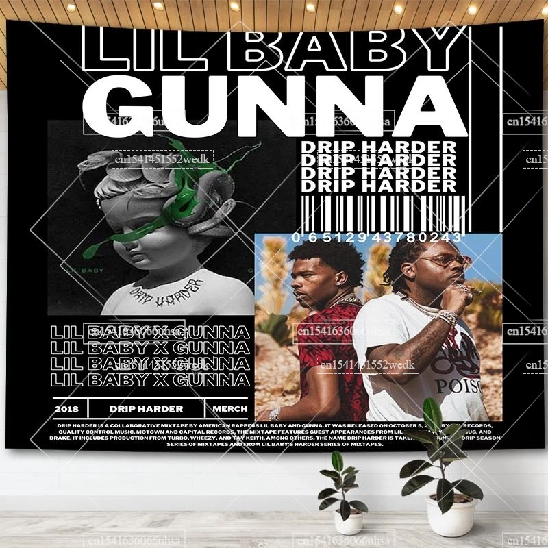 

Настенный Гобелен LIL BABY x GUNNA, постеры с изображением музыкального альбома, украшение для спальни