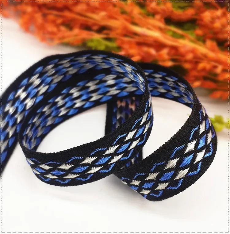 High quality 12mm single face Woven Jacquard grosgrain ribbon DIY handmade Clothing backpack decorative ribbon (5/10meter/lot)