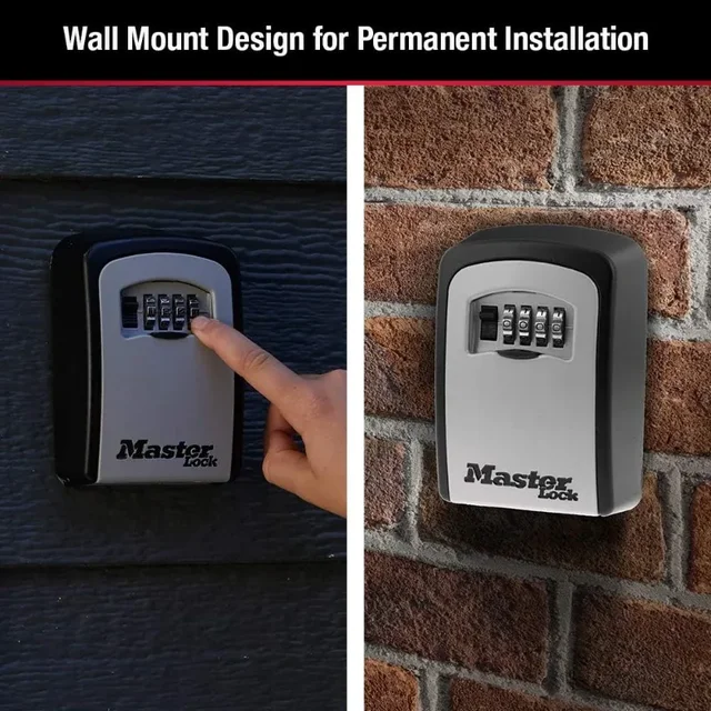 Master Lock Key Storage Box Wall Mount Outdoor Lock Box for House Keys Key Safe with Combination Lock 5 Key Capacity 5401D 5