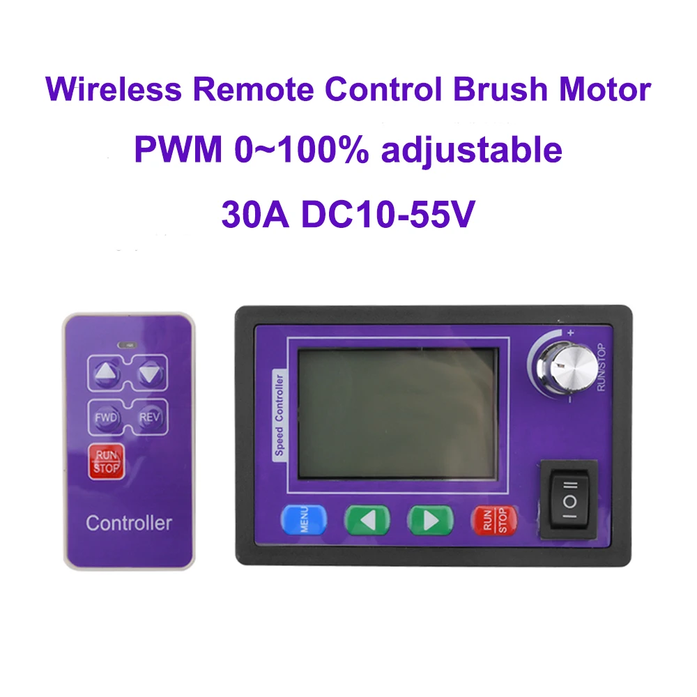 30A 10-55V Telecomando Wireless Brushless Dc Motor Lcd Speed Controller Pwm 0 ~ 100% Misuratore Di Corrente E Tensione Regolabile