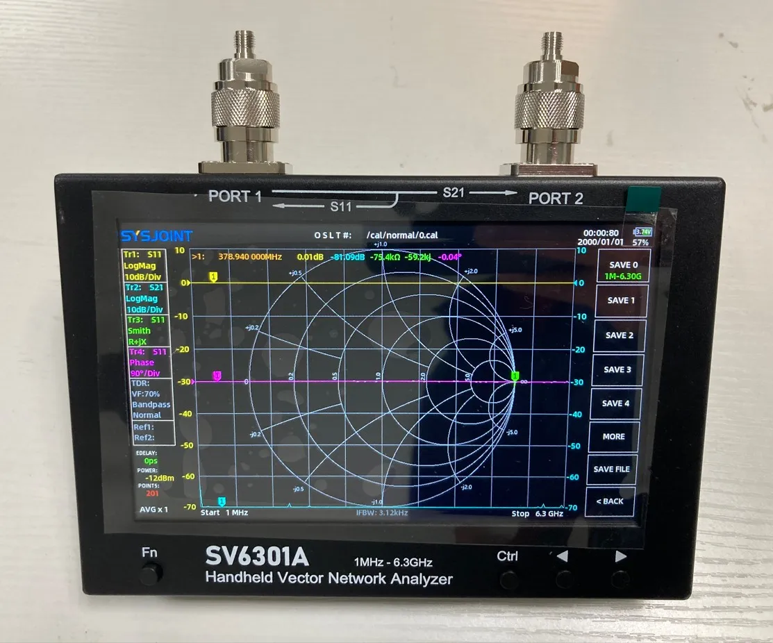 HTOOL SV6301A 6.3GHz Handheld Vector Network Analyzer VNA,S11 50dB,S21 75dB,8GB Storage English Russian Menu Software Provided