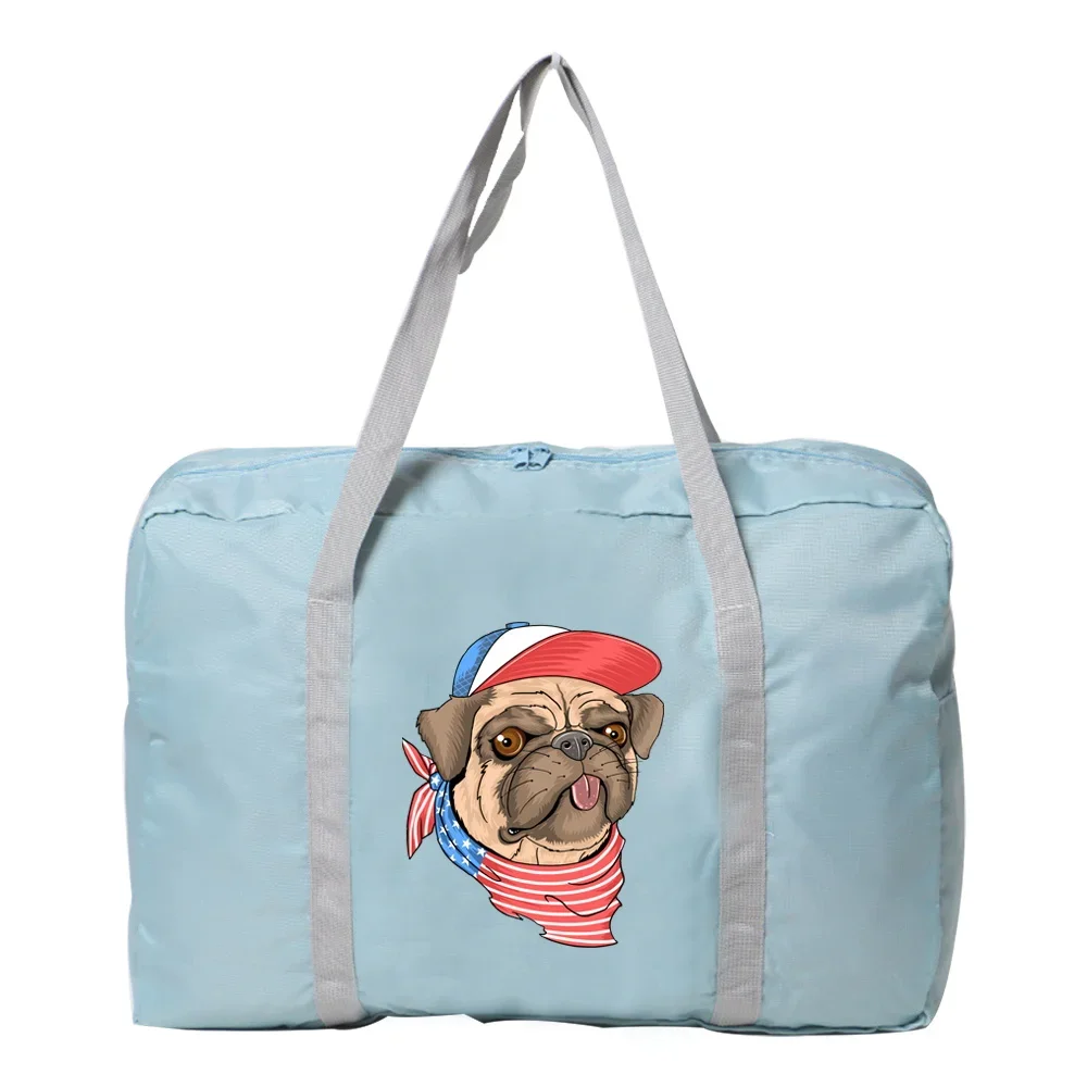 Large Capacity Dog Series Travel Bag for Lady Weekend Organizer Clothes Storage New Folding Nylon Travel Bags Hand Luggage Tote
