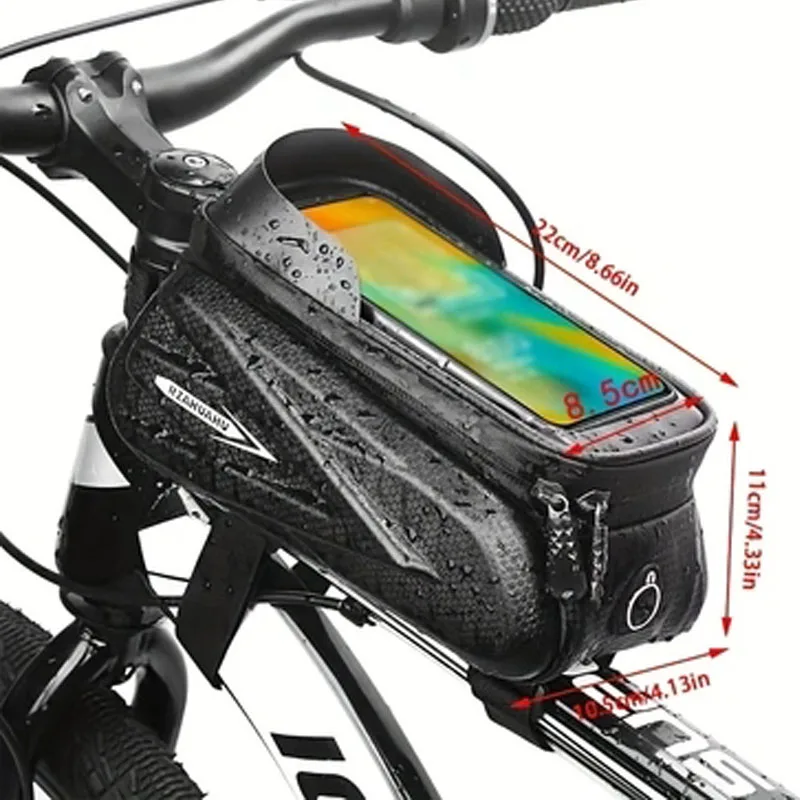 Multi-Function Durable Bicycle Front Beam Bag with Mobile Phone Holder