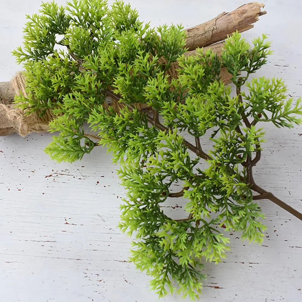 

Artificial Tree Leaf Pine Needle Leaves Branch Fake Artificial Pine Cypress Plant Pine Branches Christmas Tree DIY Bonsai Plant