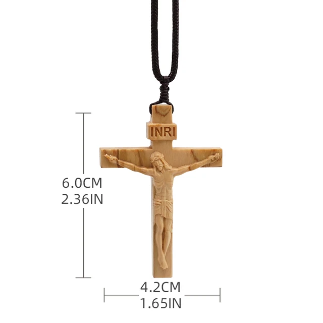 70cm Rope Cord Jesus Cross Necklace Crucifix Wood Pendant Necklaces For Men  Woman Black Sweater Chain Religious Unisex Jewelry - Necklace - AliExpress