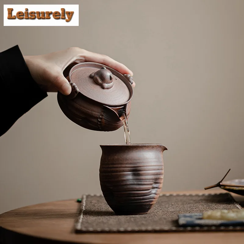 150ML Handmade Old Rock Mud Gaiwan Japanese Little Bear Ceramic Tea Tureen Tea Maker Cover Bowl For Kung Fu Tea Supplies Craft