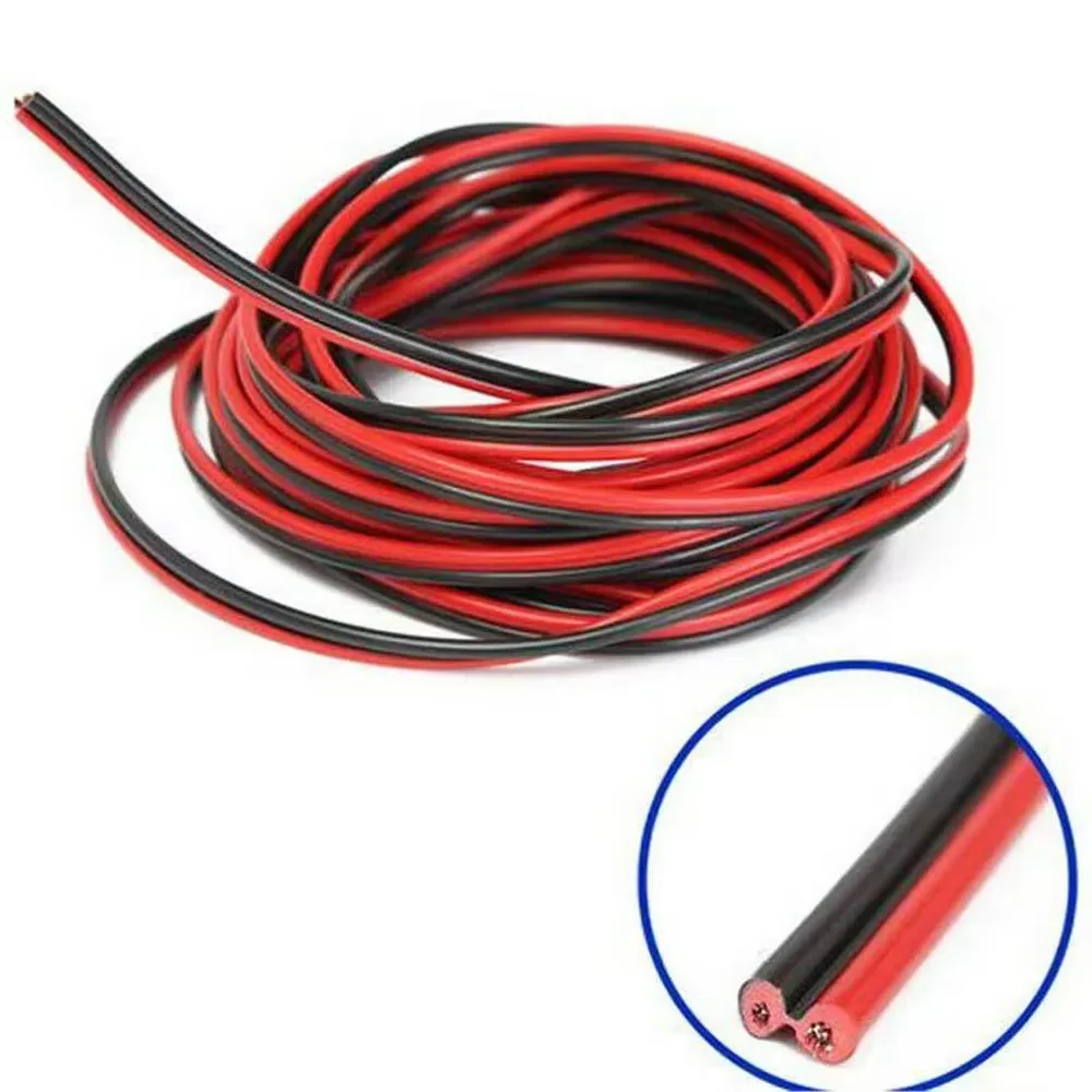 DC Electric Extension Cable 2 Pin Single Strip 22AWG Antiflaming Cord Connector 5m/10m For Low Power LED Small Appliance 3C