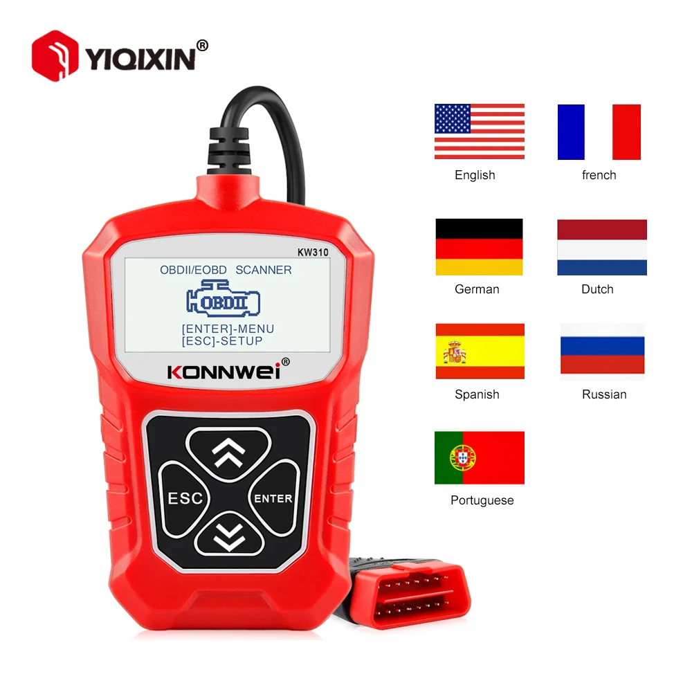 KONNWEI KW310 OBD2 Автомобильный диагностический инструмент с Bluetooth от YIQIXIN Последняя версия ABS/металлический материа...