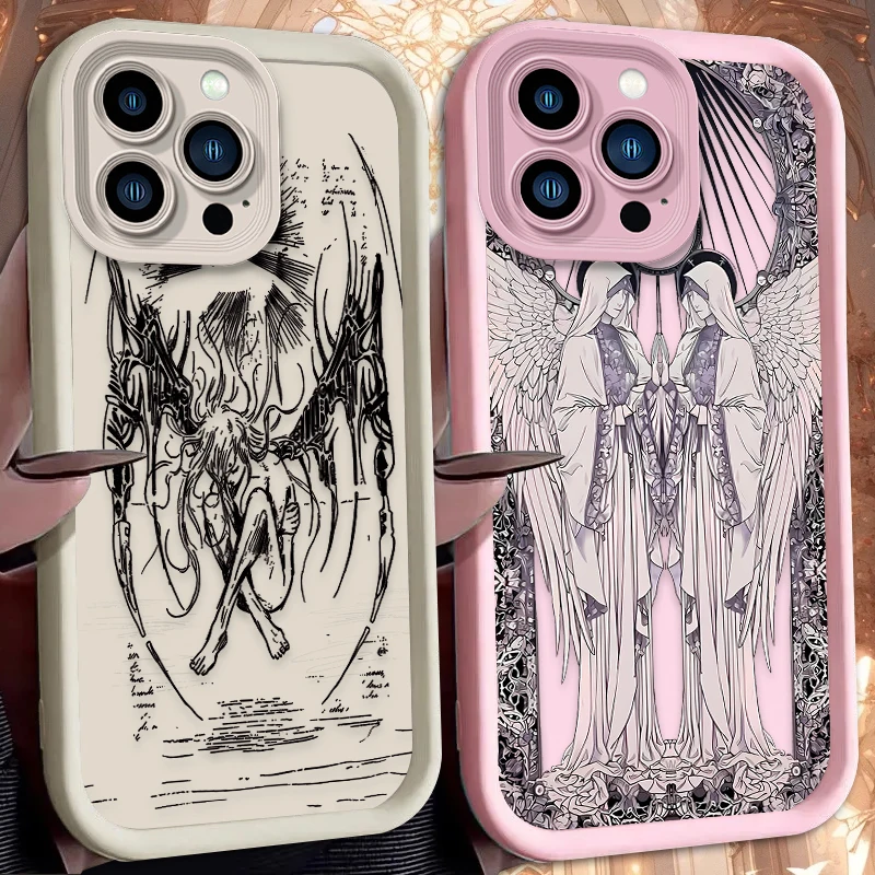Retro Punk Black Angel Protective Phone Case