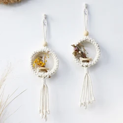 Boho Macrame Wall Hanging Air Plant Holder - Farmhouse Garden Decor (2 pcs  macrmae)