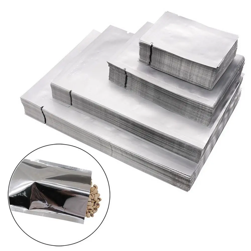 

100PCS Heat Seal Aluminium Foil Bags Vacuum Sealer Pouches Food Grade Waterproof Storage Bag Kitchen Supplies