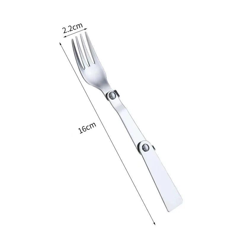 Folding Spoon Fork Spork Outdoor Travel Camping Hiking Picnic Tableware Portable Gadget 304 Stainless Steel