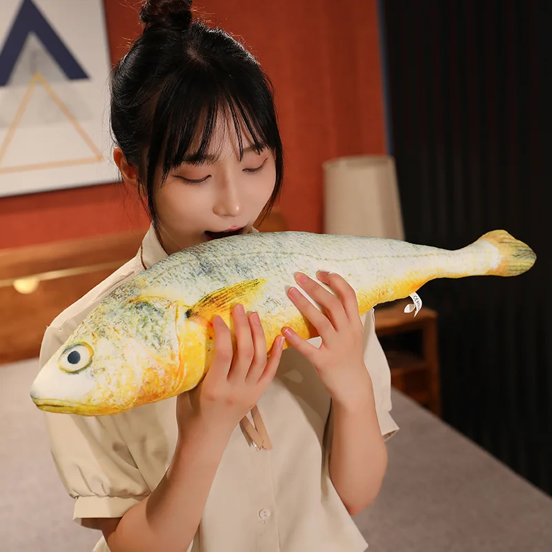 New Simulation Large Yellow Croaker Plush Toys Lifelike Fish Dolls Stuffed Soft Throw Pillow Sleeping Cushion Decor Gift