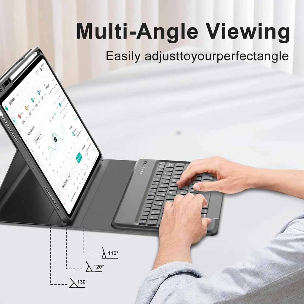 Magnetic Bluetooth Keyboard Case with Integrated Stand