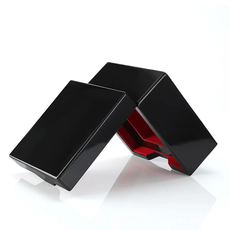 Scatola per Orologi Automatici di Lusso, Confezione Rettangolare Nera per Gioielli, Imballaggio di Alta Qualità con Cuscino in Velluto Rosso - immagine 5