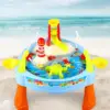Water Circulating Fishing Game Board Play Set Water Table Toys Kids Fishing Toys for Outside Outdoor Backyard Children Age 1-3 4