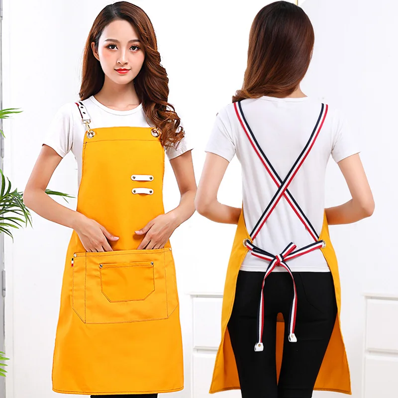 Kitchen Woman Cook Cooking Apron Hotel Restaurant Chef Aprons for Man Bakery Cafe Waiter Work Pinafore Adjustable Shoulders